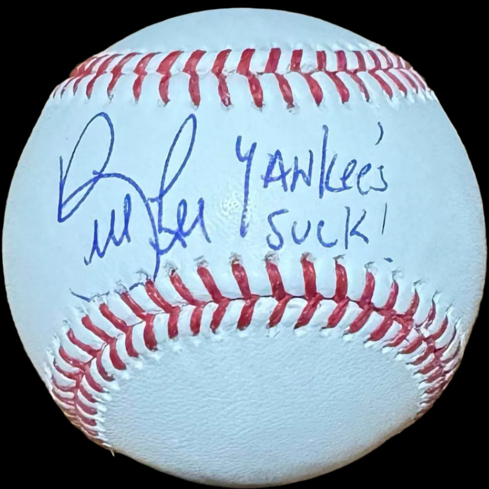 Bill "Spaceman" Lee Autographed Rawlings Official Major League Baseball w/"Yankees Suck" Inscription - SureShot COA